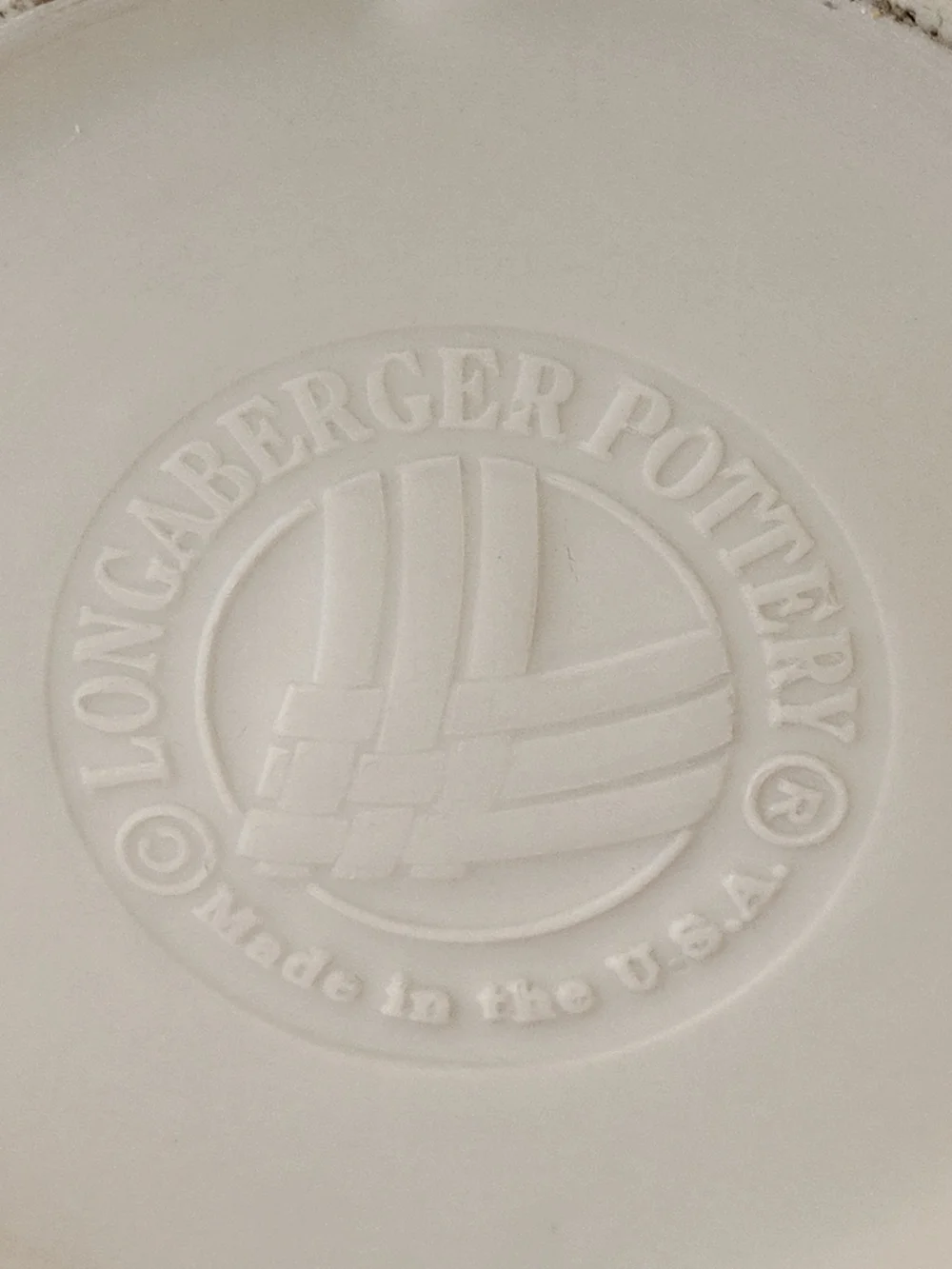 Longaberger Pottery Ivory 2qt Utensil Crock Woven Traditions 7